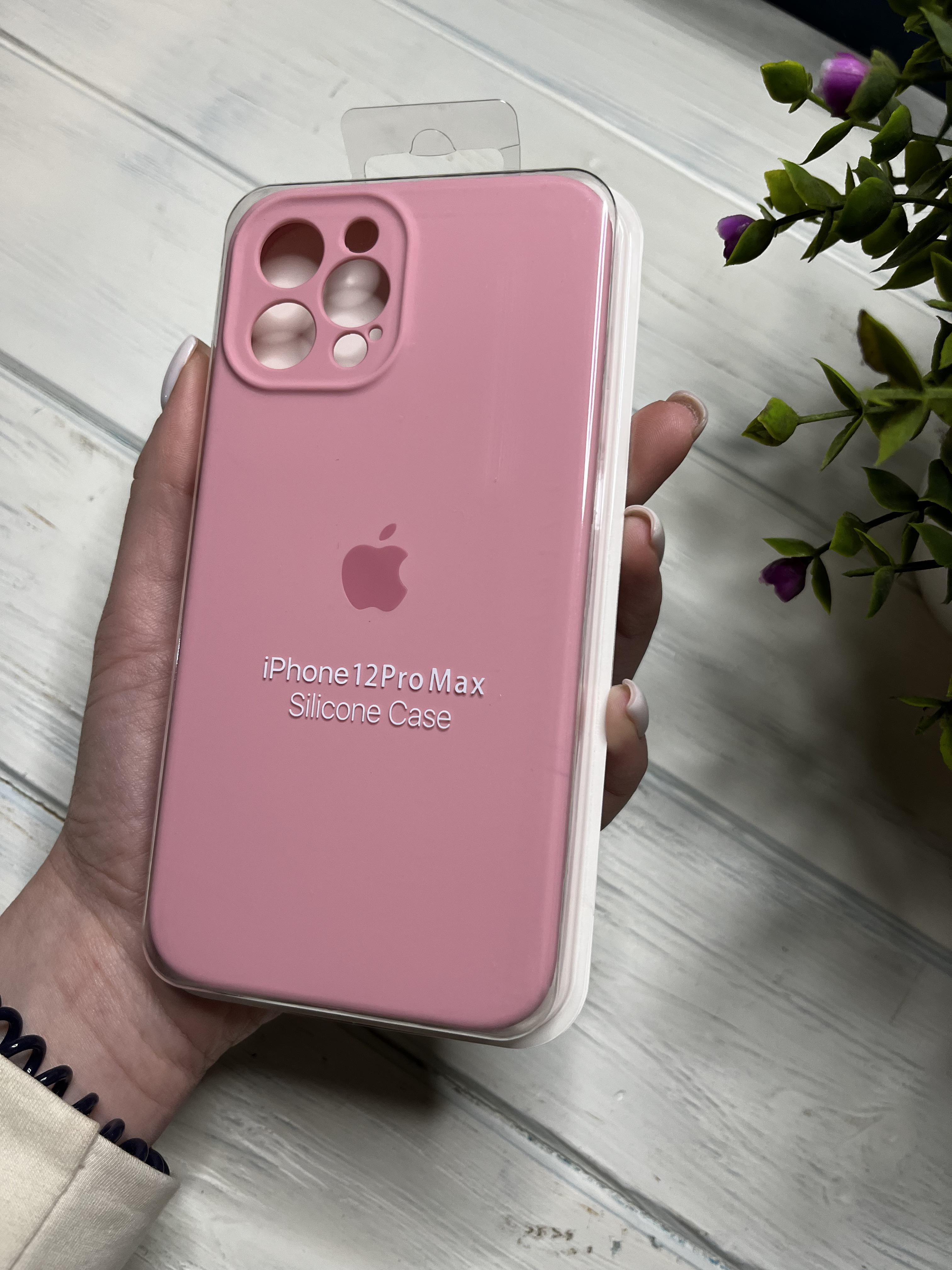 Чехол накладка на iPhone (Айфон) 12 Pro Max квадратные борта silicone case full camera Apple