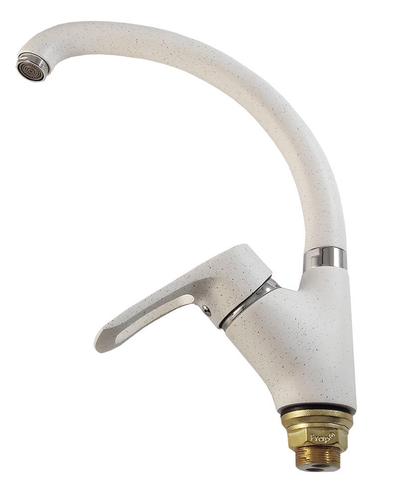 Змішувач для кухні Frap F4166-8 латунний вилив-вухо Білий (33247) Змішувач для кухні Frap F4166-8 латунний вилив-вухо Білий (33247)