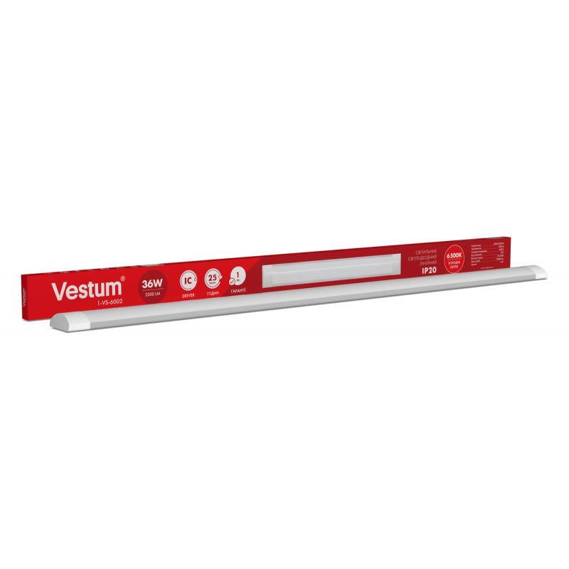 Светильник светодиодный линейный Vestum 1,2 м 36W 6500K 220V IP20 (1-VS-6002)