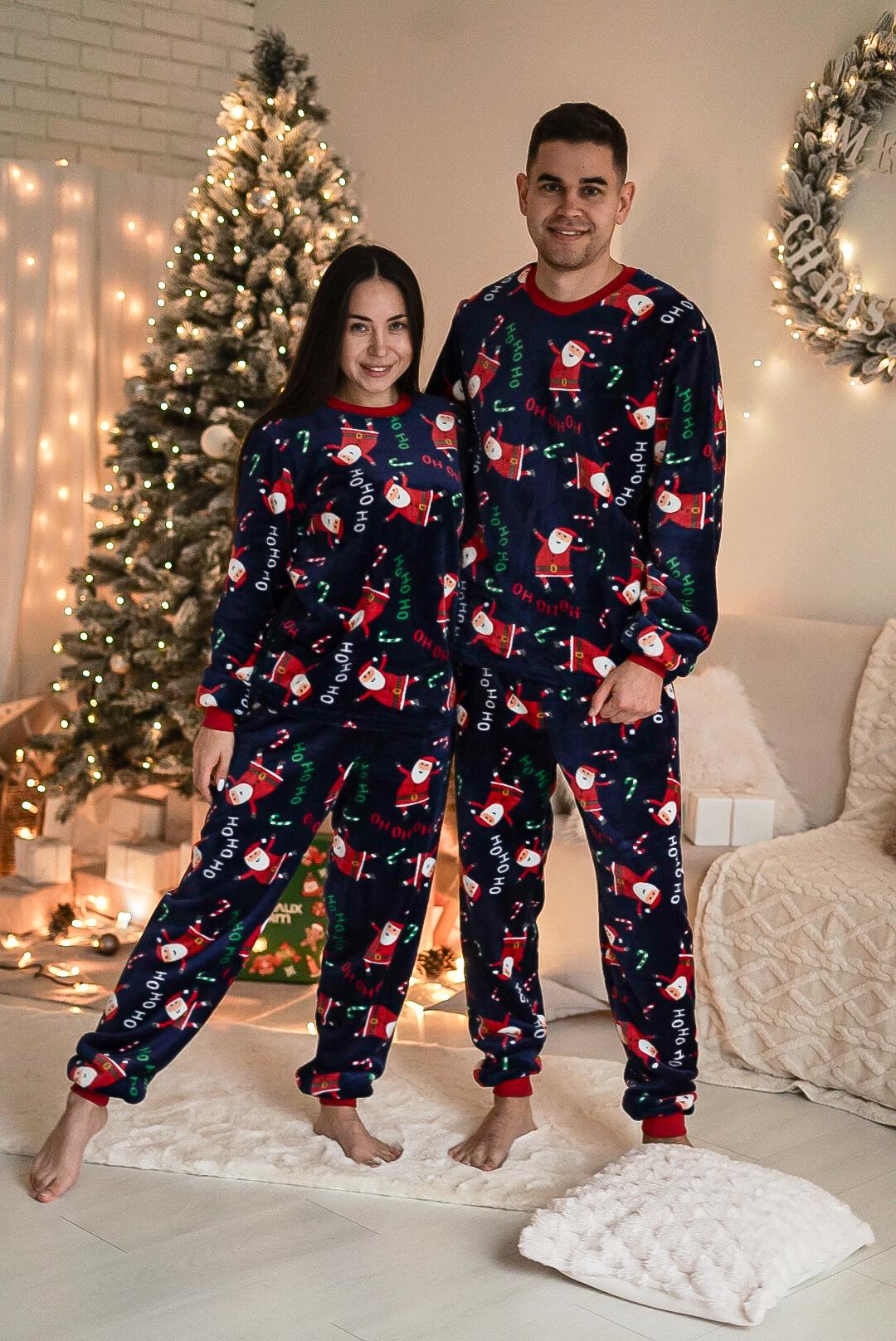 Пижамы парные мужская и женская Santa теплая L (VEL06061)