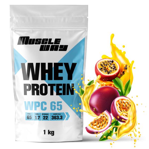 Протеин сывороточный MuscleWay 65% концентрат на 22 порции 1 кг Маракуйя (21-125-ksb65-mw-rs.8)