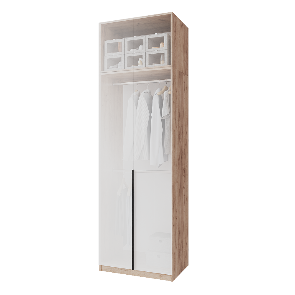 Шафа розпашна з антресолью Меблітренд Чиназес Чиа-800.4 800х500х2450 мм Дуб крафт золотий/Білий (26841407) - фото 3 Шафа розпашна з антресолью Меблітренд Чиназес Чиа-800.4 800х500х2450 мм Дуб крафт золотий/Білий (26841407) - фото 3