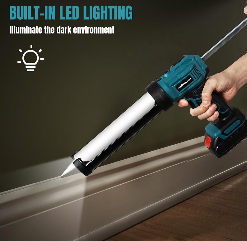 Пистолет для силикона беспроводной 300 мл LED 4 скорости 18V - фото 2 Пистолет для силикона беспроводной 300 мл LED 4 скорости 18V - фото 2