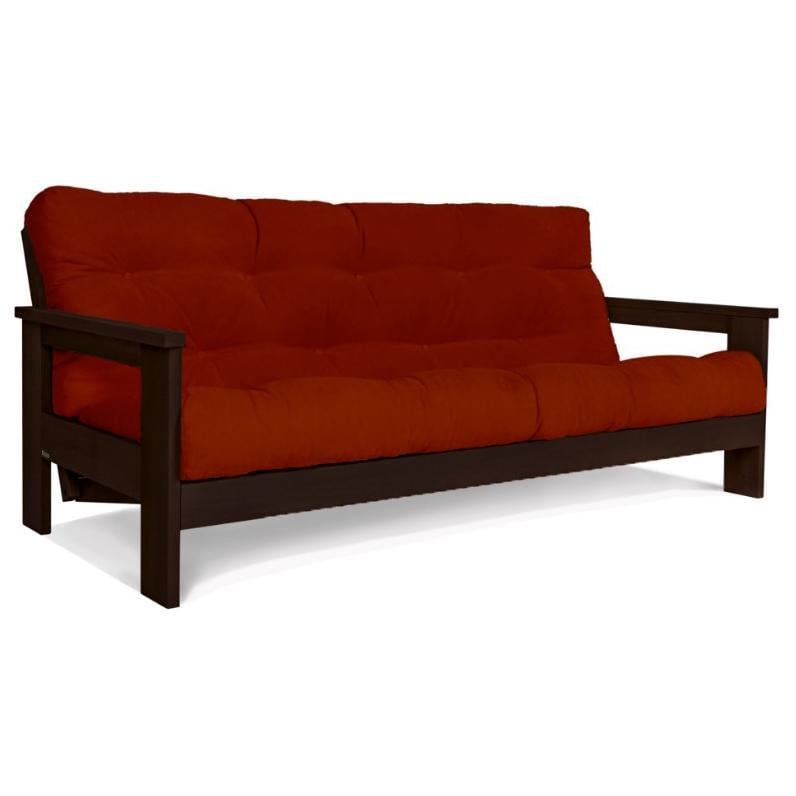 Диван-футон раскладной Woodman Mexico из массива дерева Шоколадный/Красный