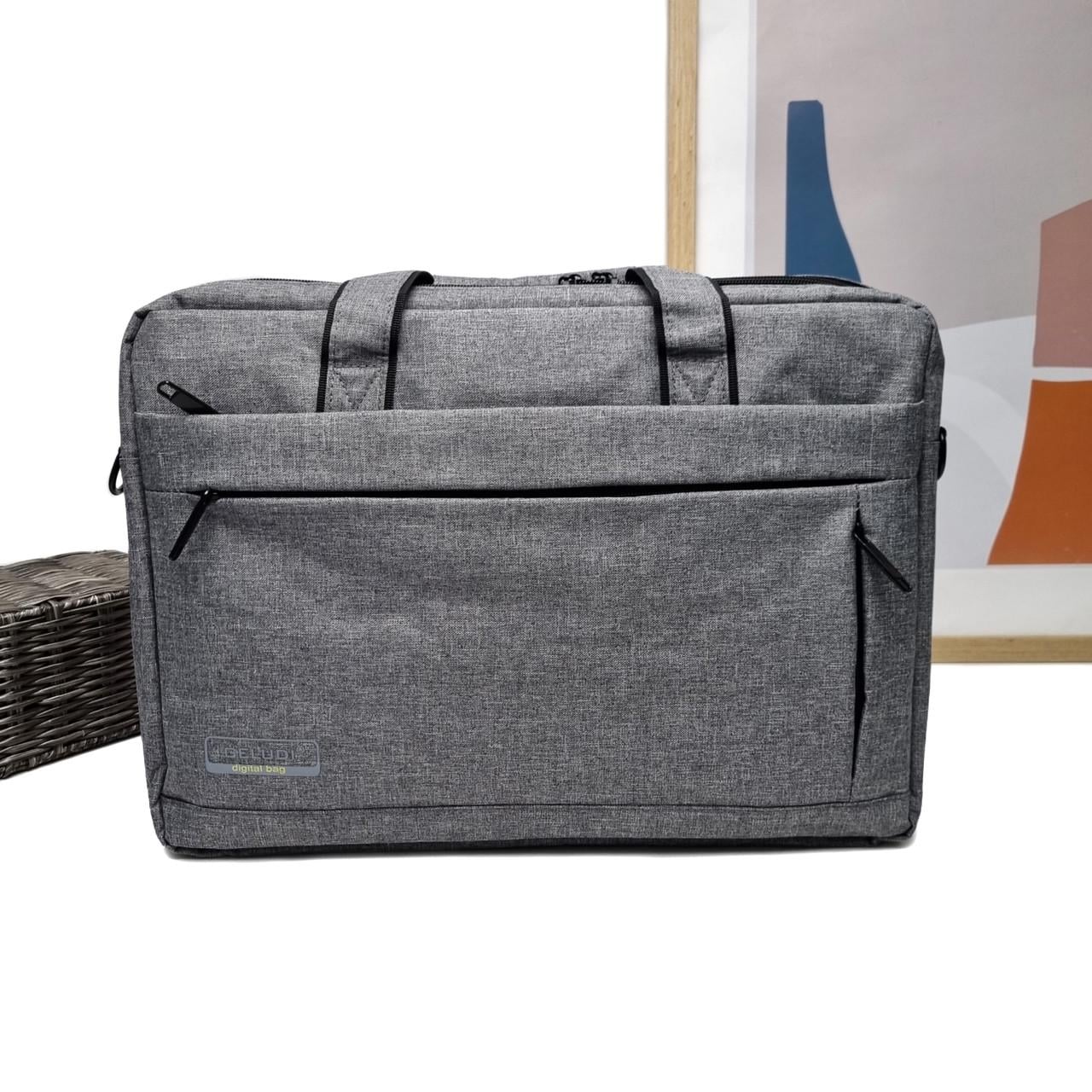 Сумка портфель для ноутбука Geludi поліестер Сірий (9601 grey)
