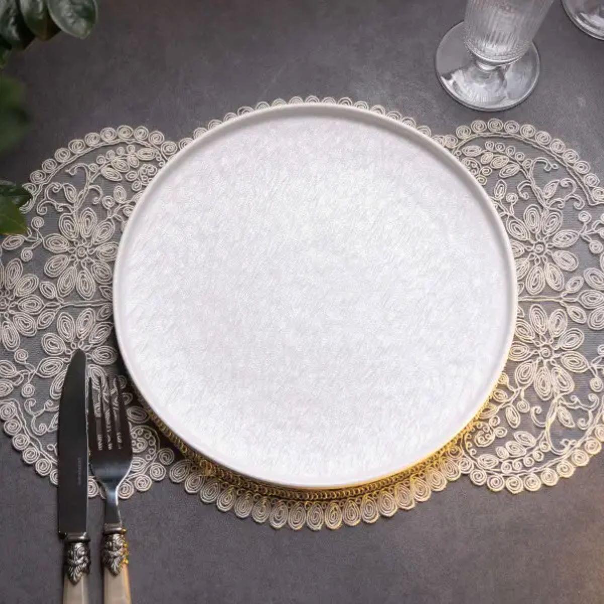 Тарілка керамічна плоска HP-7-732 25 см Білий (A-033217) - фото 3