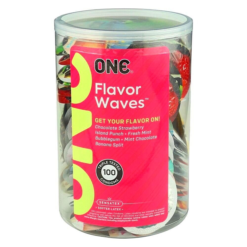 Набор различных ароматизированных оральных презервативов ONE Flavor Waves 100 шт. (110200B)