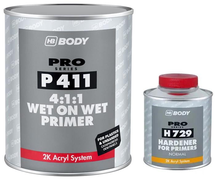 Грунт герметизирующий Body HB P411 WET-ON-WET 4:1:1 1 л и 250 мл Белый