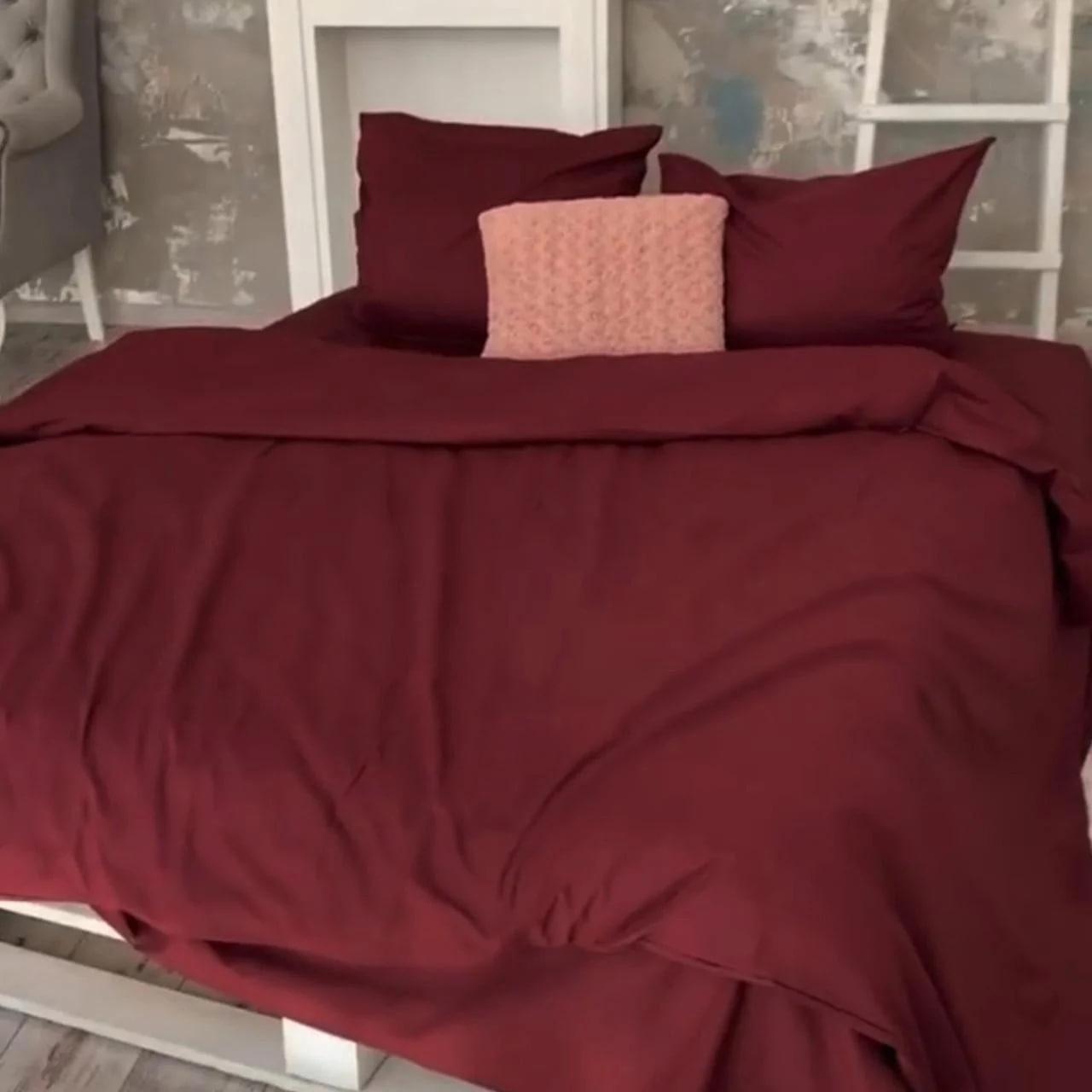 Пододеяльник двуспальный поплин Lux 180х215 см Бордовый (2217432673)