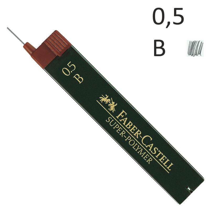 Грифель для механического карандаша Faber-Castell, 0,5 мм. В, , (120501)