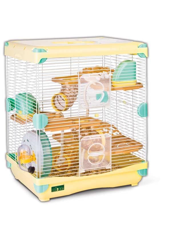 Клетка для грызунов Happet GREMI L2 K814 Страна приключений 28x21x43 см Желтый (5907708628299)