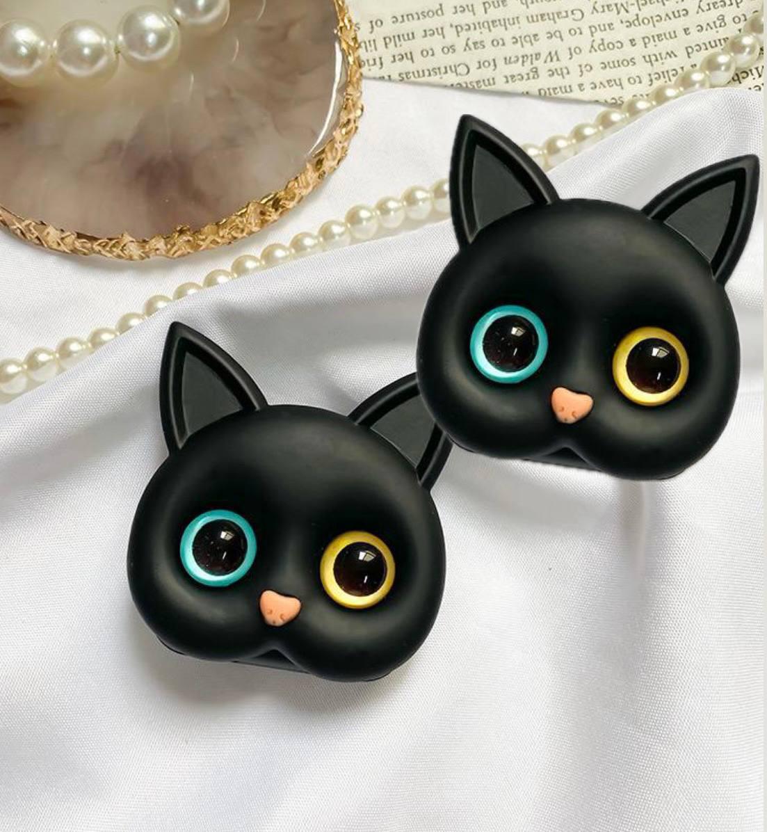 Держатель для телефона Kitten разные глаза 2 шт. Черный (id_1719)