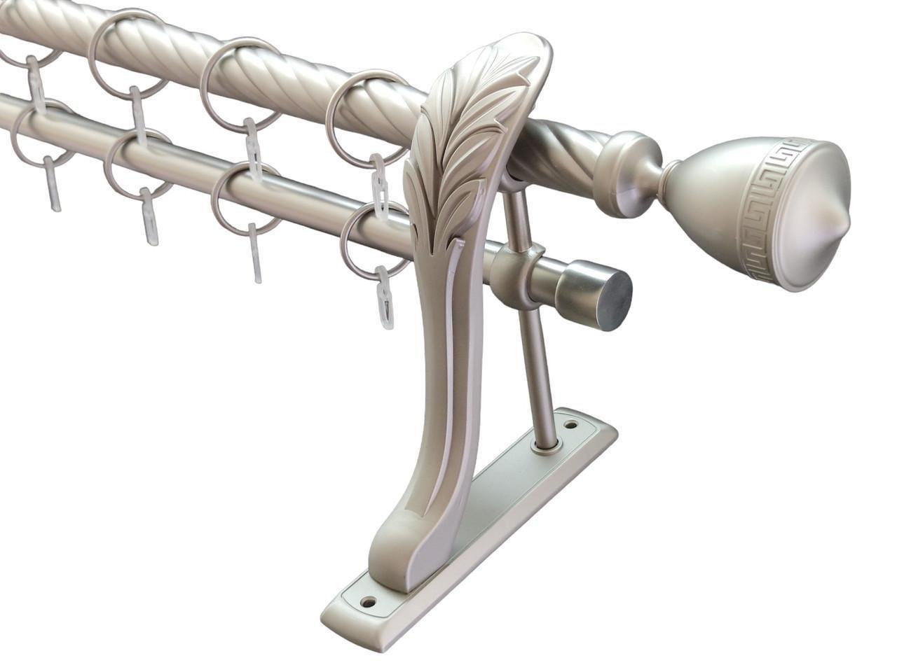 Карниз для штор Orvit Афіна металевий дворядний ретро/кручена труба 25/19 мм 250 см Сатин (1993655116)