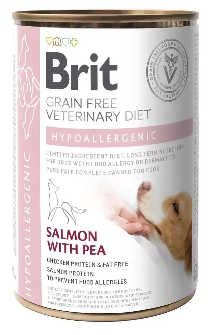 Гіпоалергенний корм для собак з харчовою алергією Brit VetDiets Hypoallergenic з лососем 400 г (1847375220)