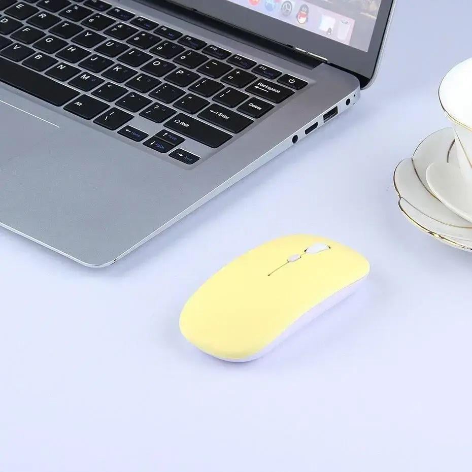 Мышь компьютерная беспроводная Bluetooth/USB Желтый - фото 3 Мышь компьютерная беспроводная Bluetooth/USB Желтый - фото 3