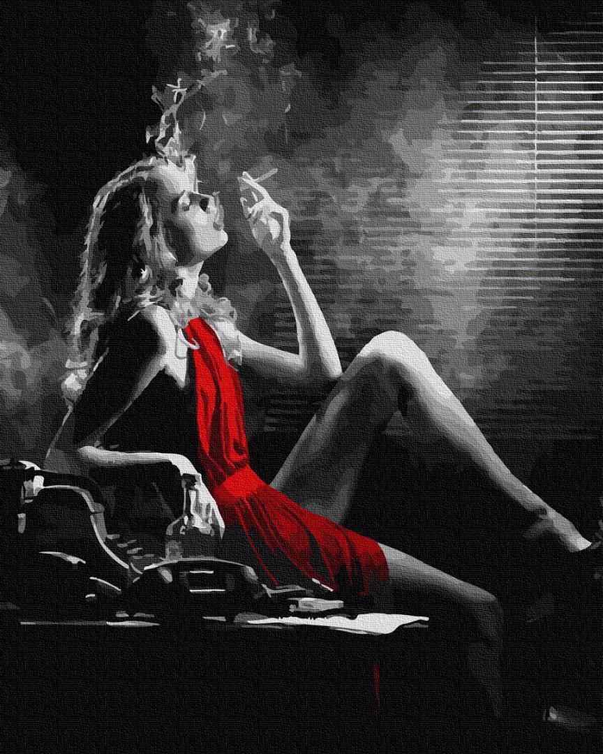 Картина по номерам Brushme Женщина в красном 40х50 см (BRM36128)