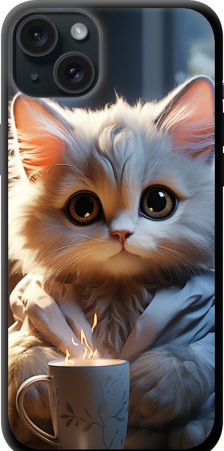 Чехол на iPhone 15 Plus White cat (5646b-3097-42517)