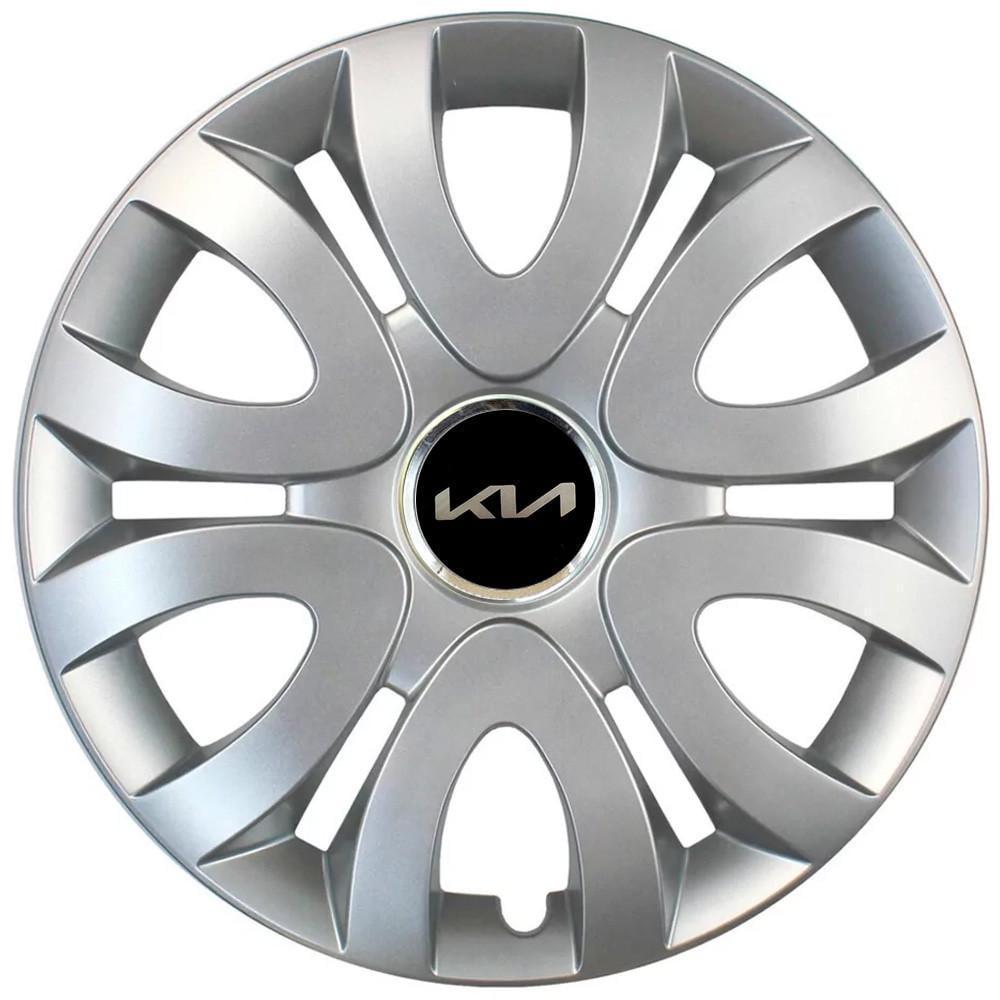 Колпаки SJS 330 з логотипом KIA NEW R15 4 шт. Серебристый (2789080982)