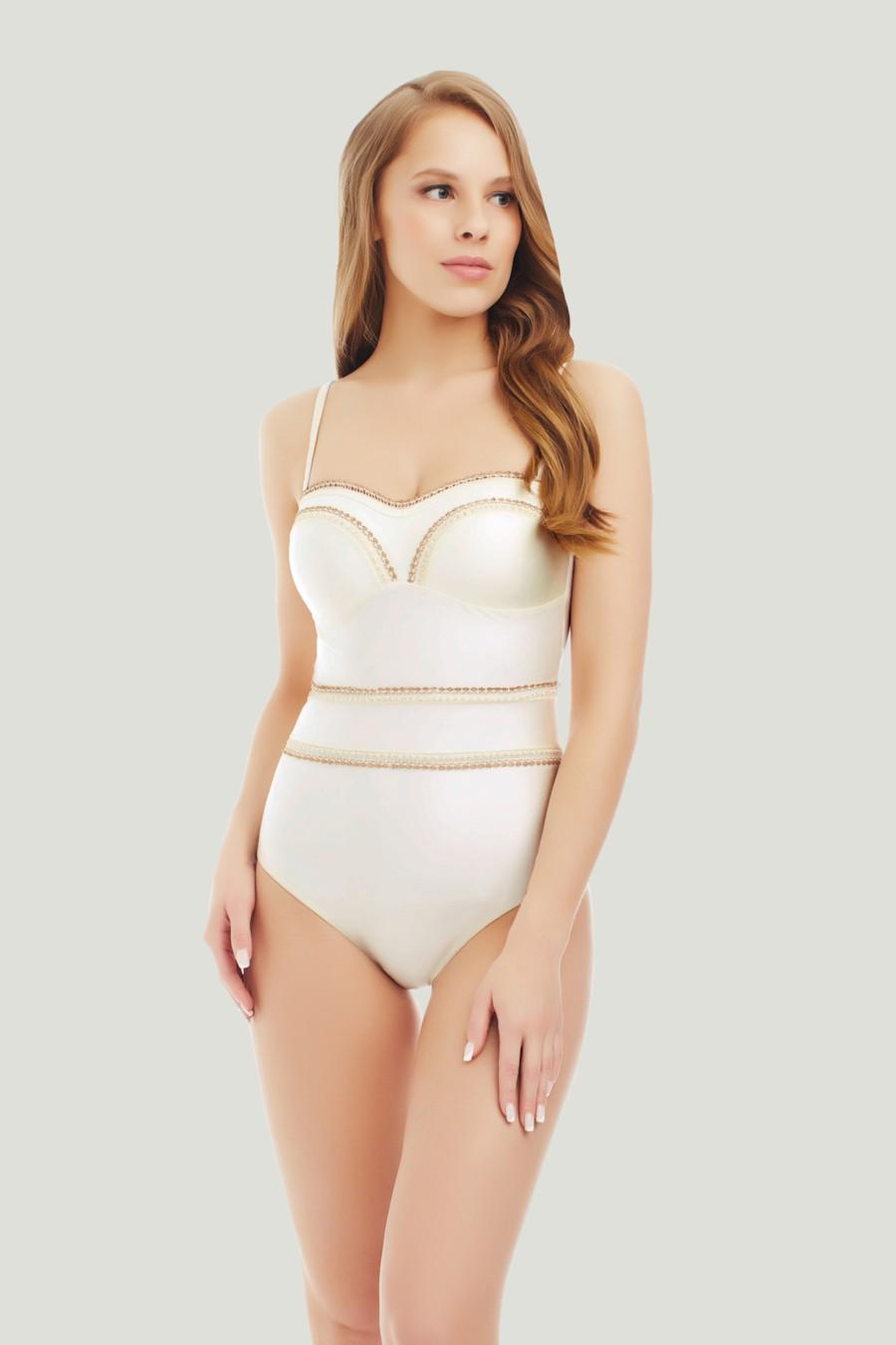 Купальник слитный push up Marc&Andre р. 46B/L Белый (65176) - фото 3