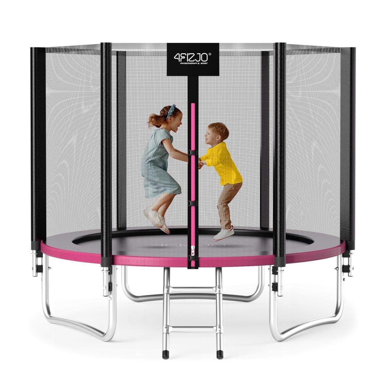 Батут с наружной сеткой 4FIZJO Classic 8FT 252 см Black/Pink (P-5907739314536)