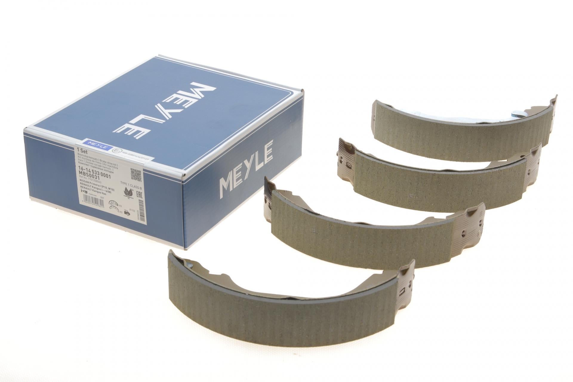 Колодки тормозные задние Meyle для Renault Kangoo 97- барабанные 229x42 мм (16-14 533 0001)