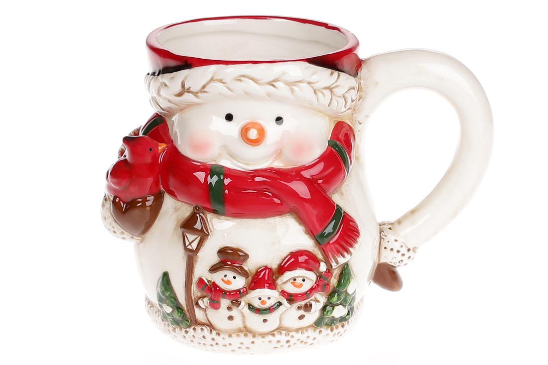 Кружка керамическая BonaDi Снеговики 450 мл (827-842)