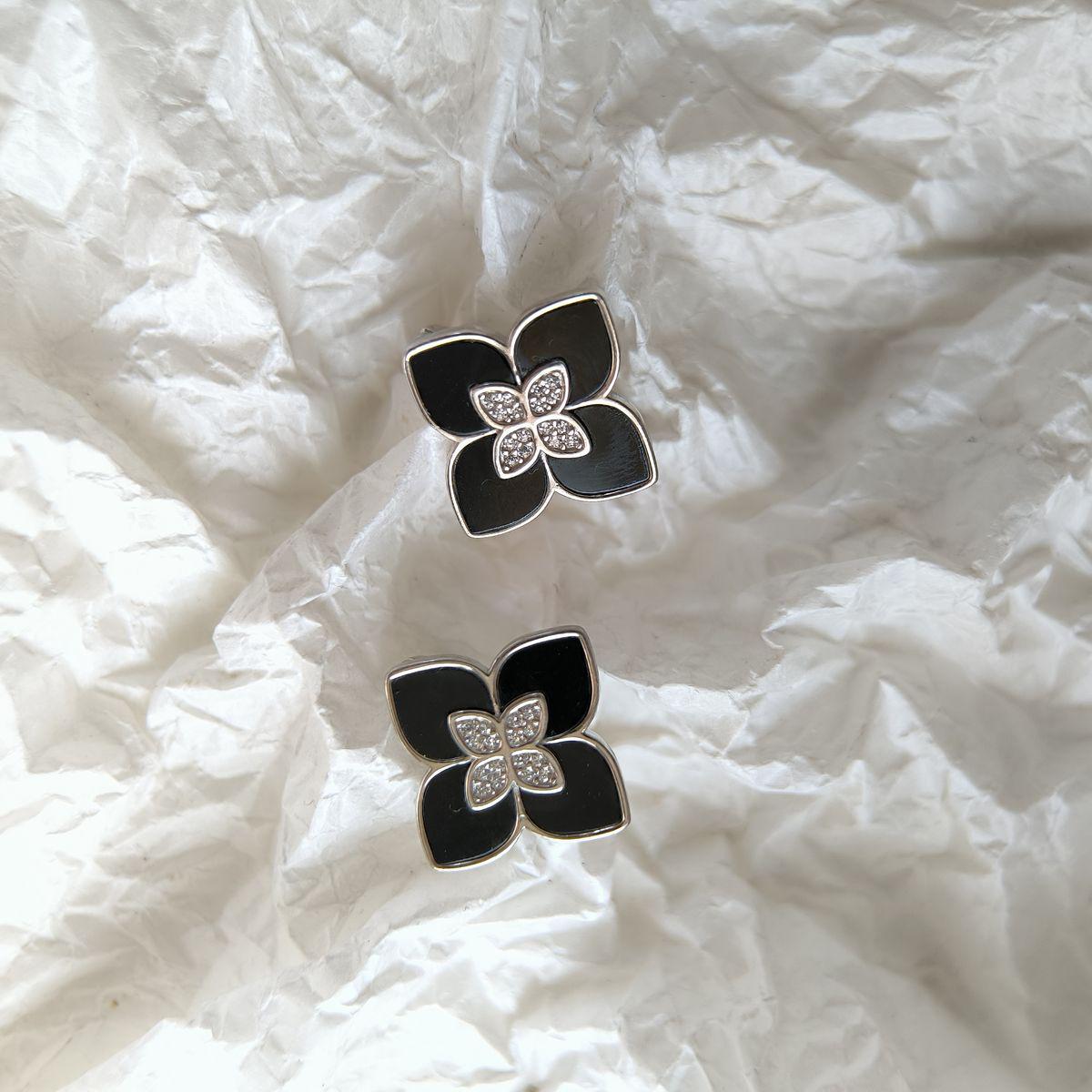 Серьги серебряные LoveR в форме цветка с фианитами