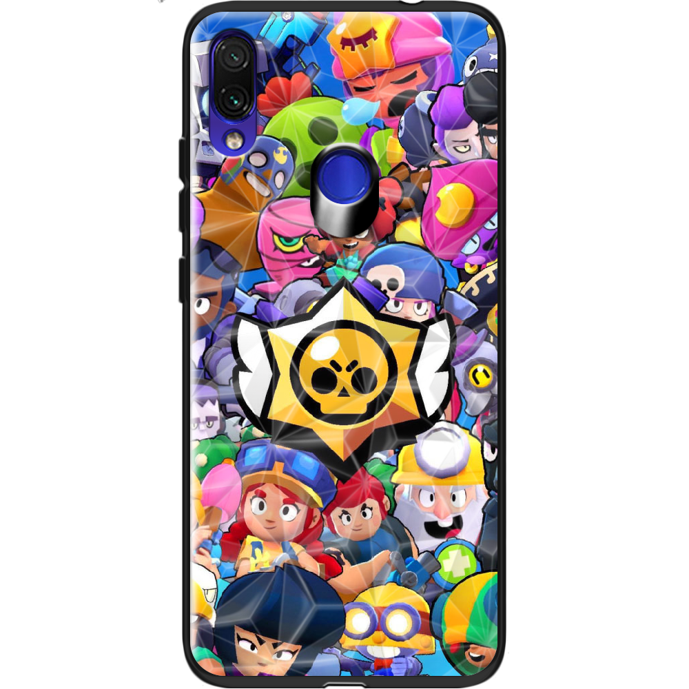 Чехол Boxface Xiaomi Redmi Note 7 Brawl Stars Черный силикон с призмой (36202-up2389-37871)
