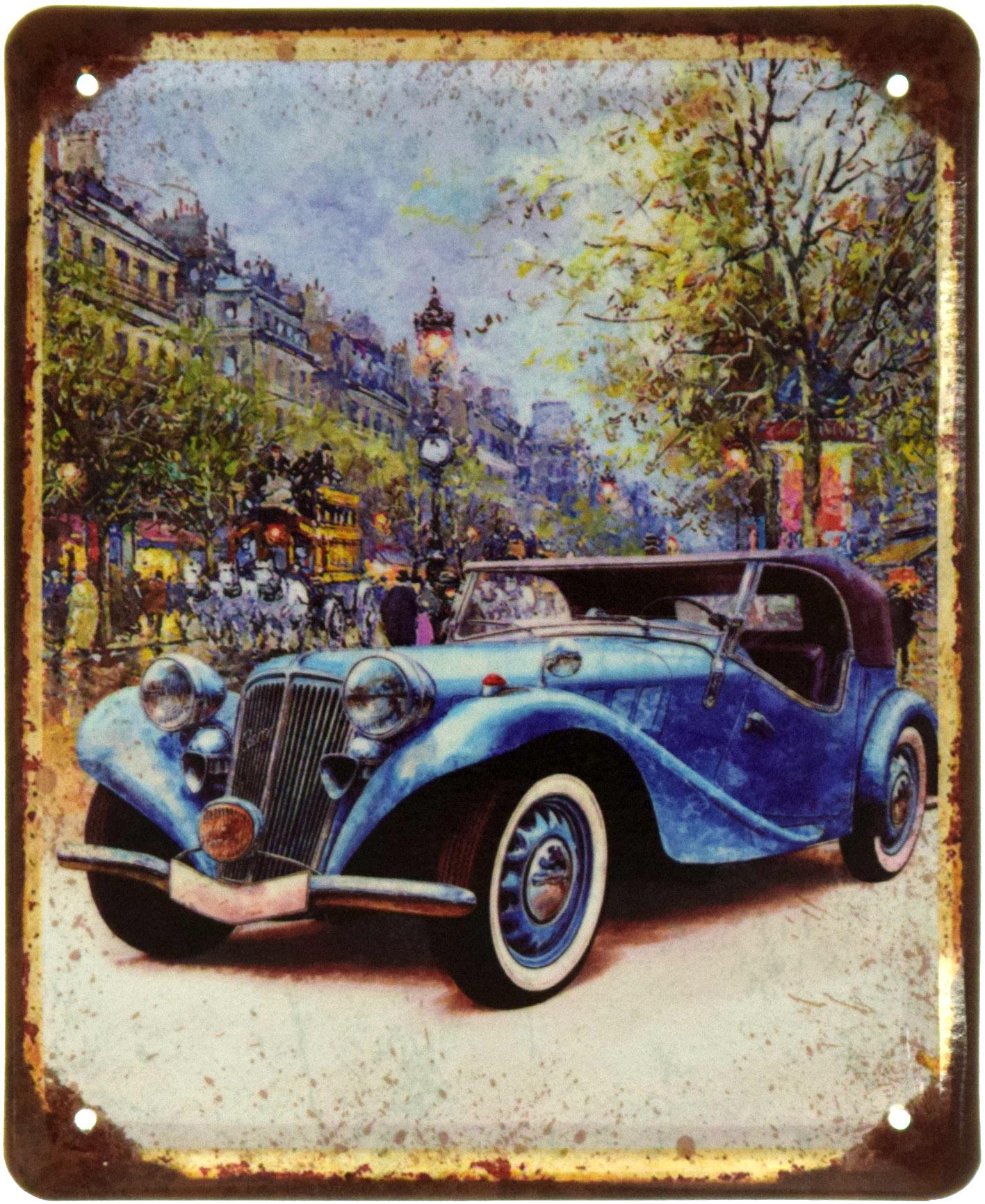 Табличка металлическая Ретро Автомобиль Eckhard Bortz 18x22 см