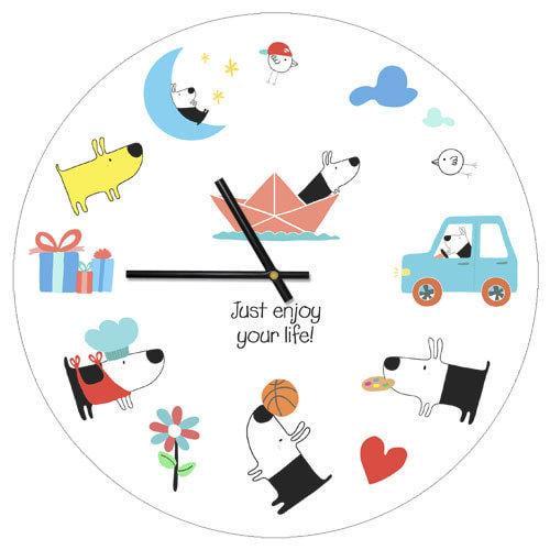 Часы настенные круглые Presentville Just enjoy your life 36 см (CHR P DOG010)