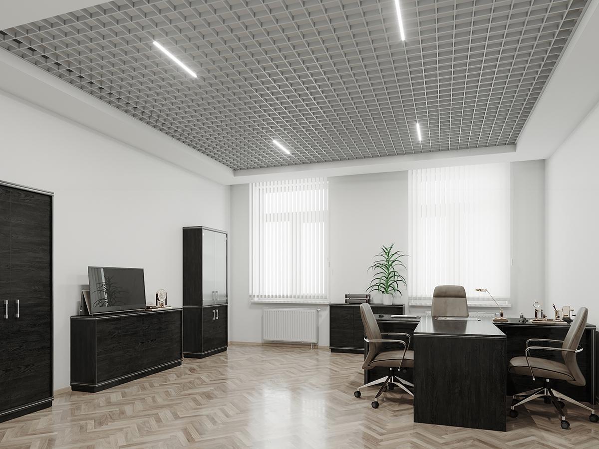 Подвесной потолок Грильято 120х120 RAL 9006 Серый (po-19481/2)