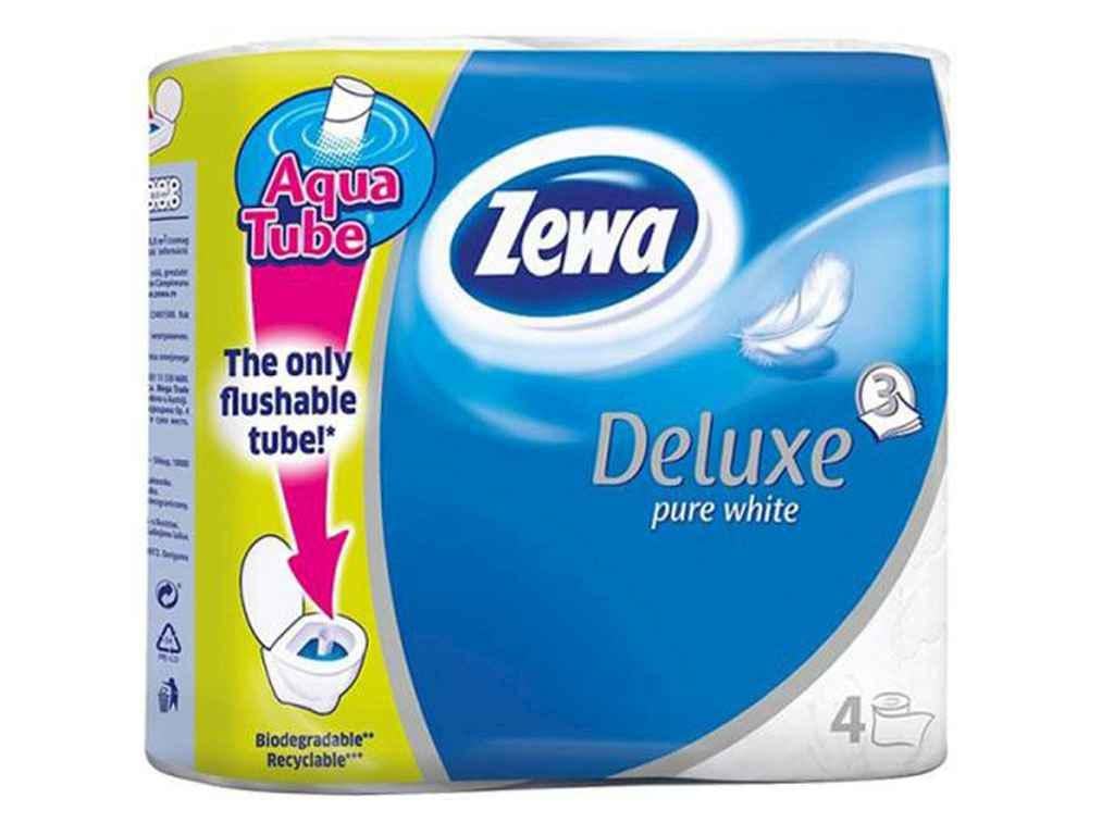 Туалетная бумага Zewa Deluxe 3 слоя 4 рулона Белый (118568)