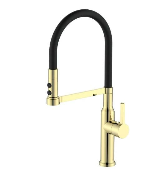 Смеситель для кухни MIXXUS Premium Pull 017 Brushed Gold Refl Black (MI8280)