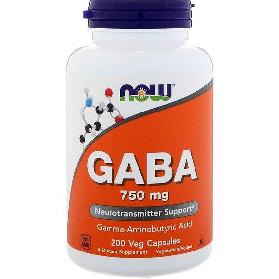 Амінокомплекс NOW Foods GABA 750 мг 200 Veg Caps NOW-00129