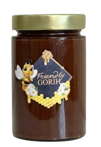 Крем мед Шоколадный с орешками 370 мл/520 г Крем мед Шоколадный с орешками 370 мл/520 г