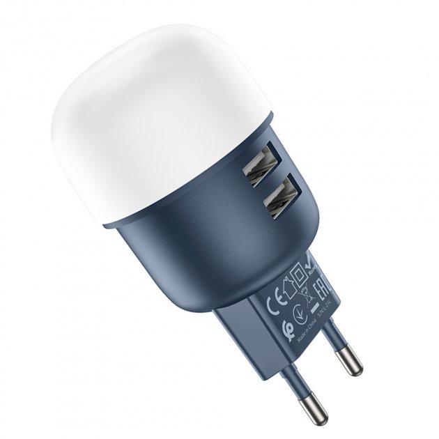 Адаптер мережевий Hoco C87A Sparkle Blue (1ac1fbfb)