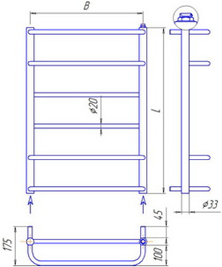 Рушникосушарка водяний Taurus Comfort 15/9 1550х400 мм - фото 2