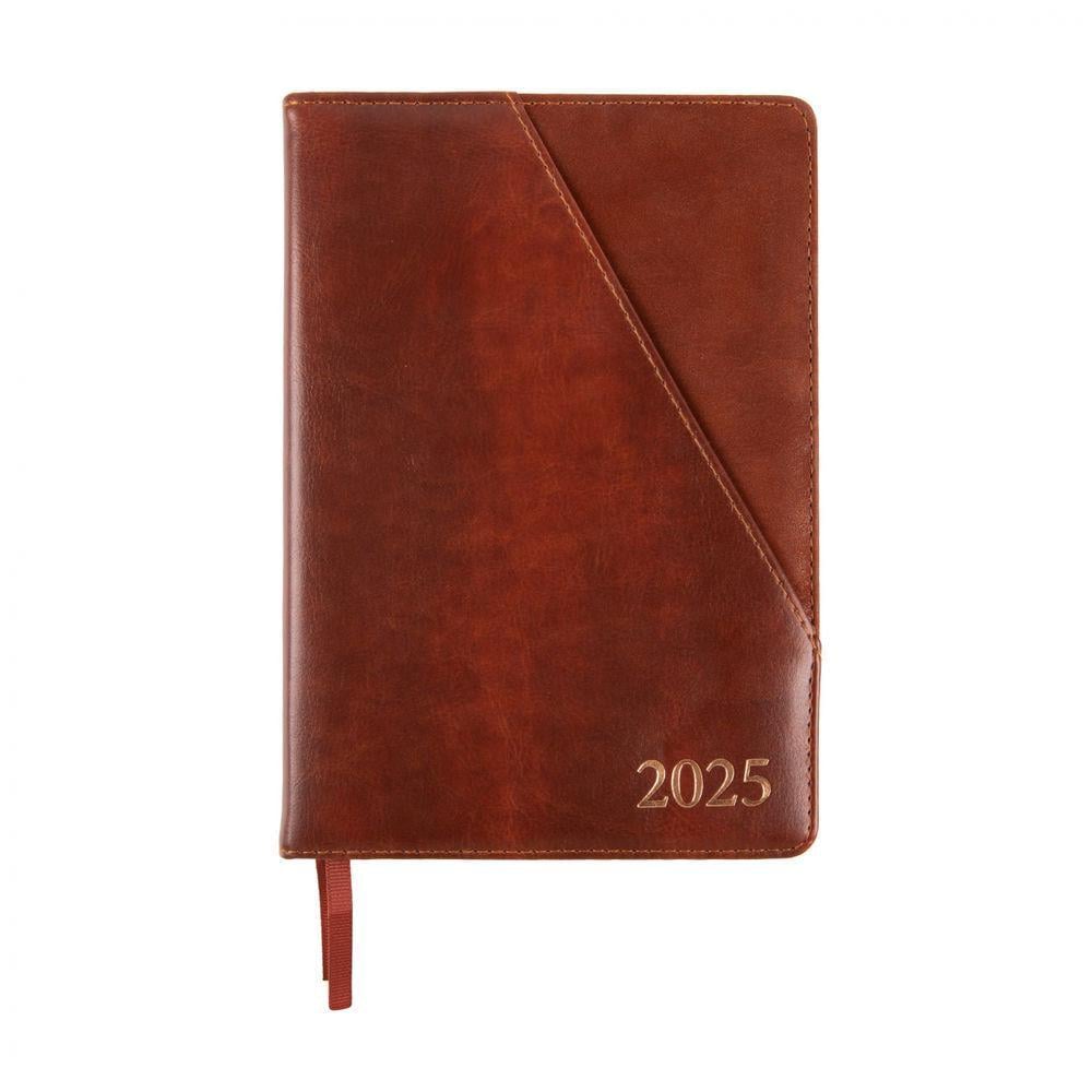 Дневник датированный 2025 Leo Planner Whisky A5 368 стр. Коричневый (252548)