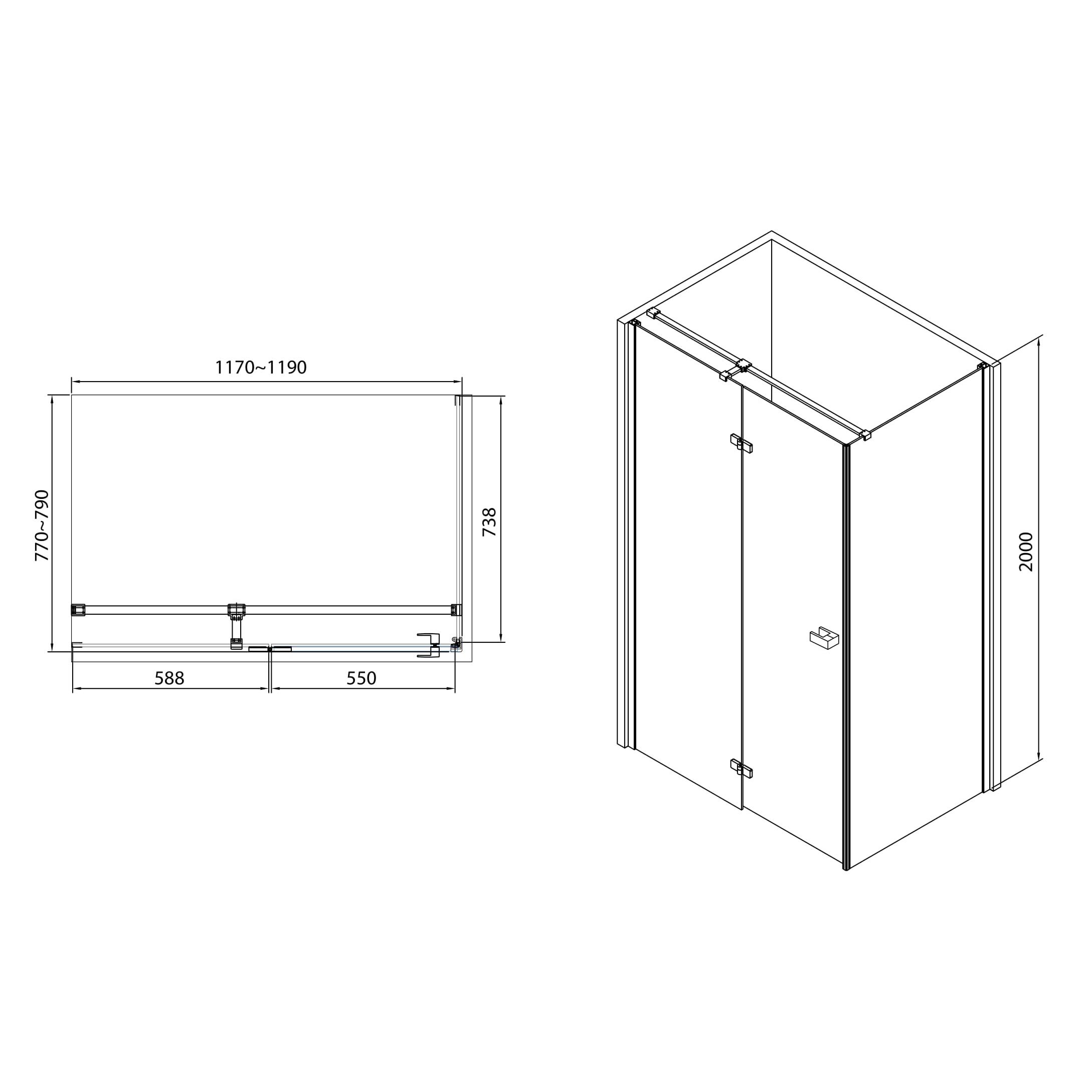 Душевая кабина VOLLE LIBRA 10-22-908glass 79x119x200 см Хром (71634) - фото 2