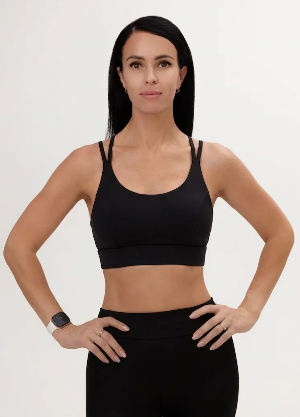 Топ женский на тонких бретелях и с застежкой на крючки для тренировок и повседневности 2XL Черный (70288/2XL)