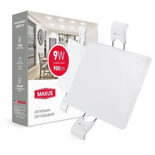 Точечный светильник врезной светодиодный Maxus SP edge квадратный 9W 4100К 1-MSP-0941-S (00000037060) Точечный светильник врезной светодиодный Maxus SP edge квадратный 9W 4100К 1-MSP-0941-S (00000037060)