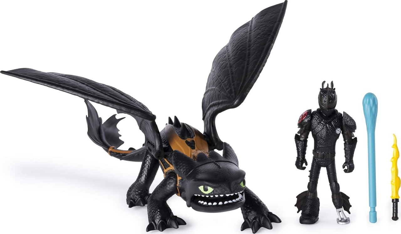 Игровой набор с фигурками DreamWorks Dragons Toothless and Hiccup Dragon with Armored Viking Figure (2535002208)