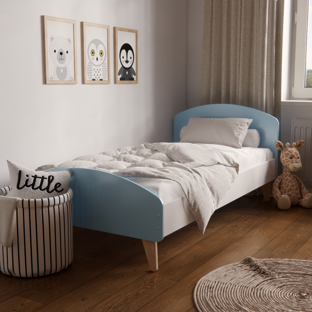 Кроватка детская для детей 3-10 лет для мальчиков 160х80 см Голубой