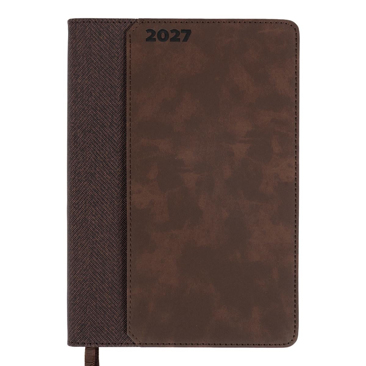 Щоденник діловий Leo Planner Nebraska А5 датований 2027 твердий 368 стор. Коричневий (252767)