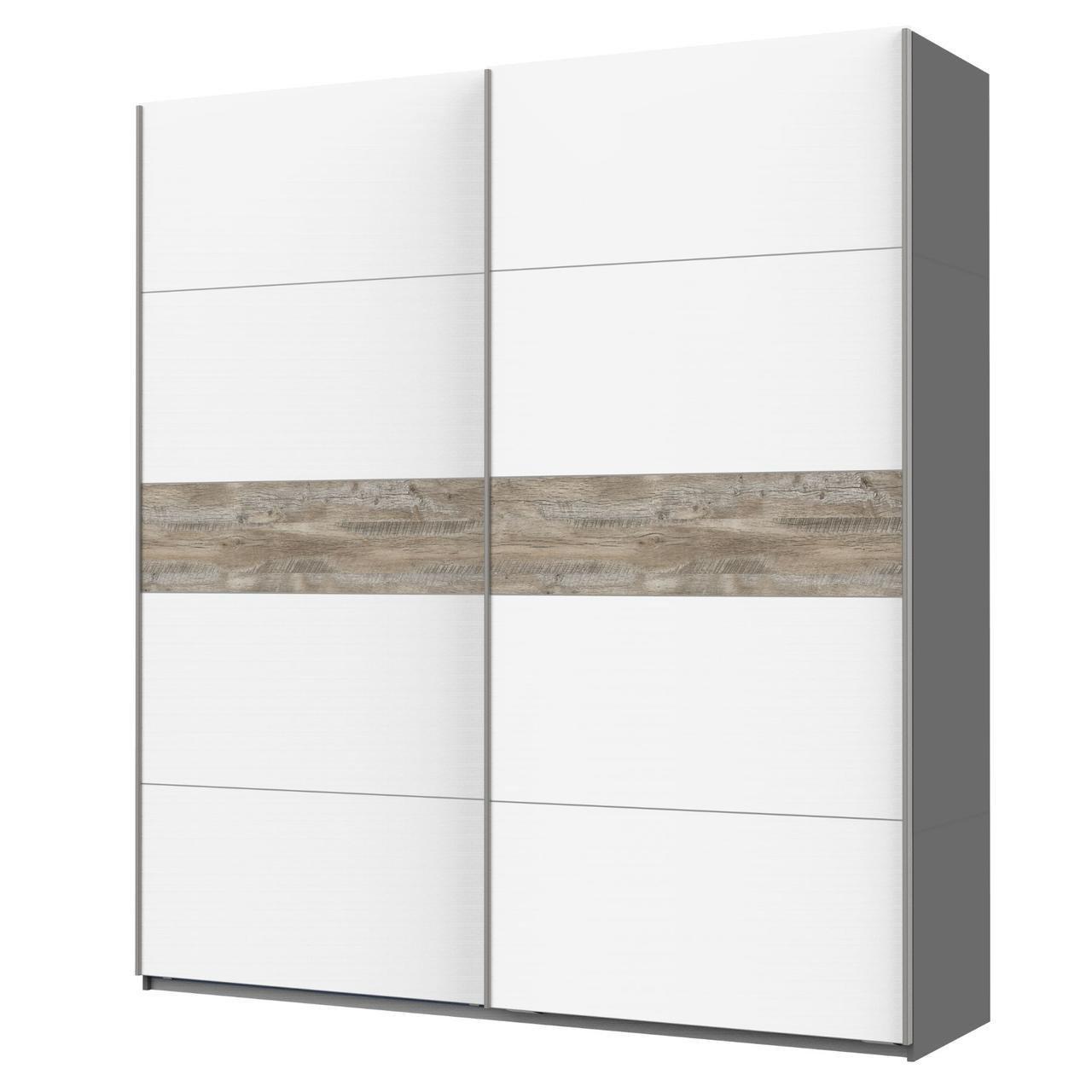 Шафа-купе дводверна Doros G-Caiser 220х60х240 см Графітовий/Білий/Дуб Клондайк (DRS-011226)