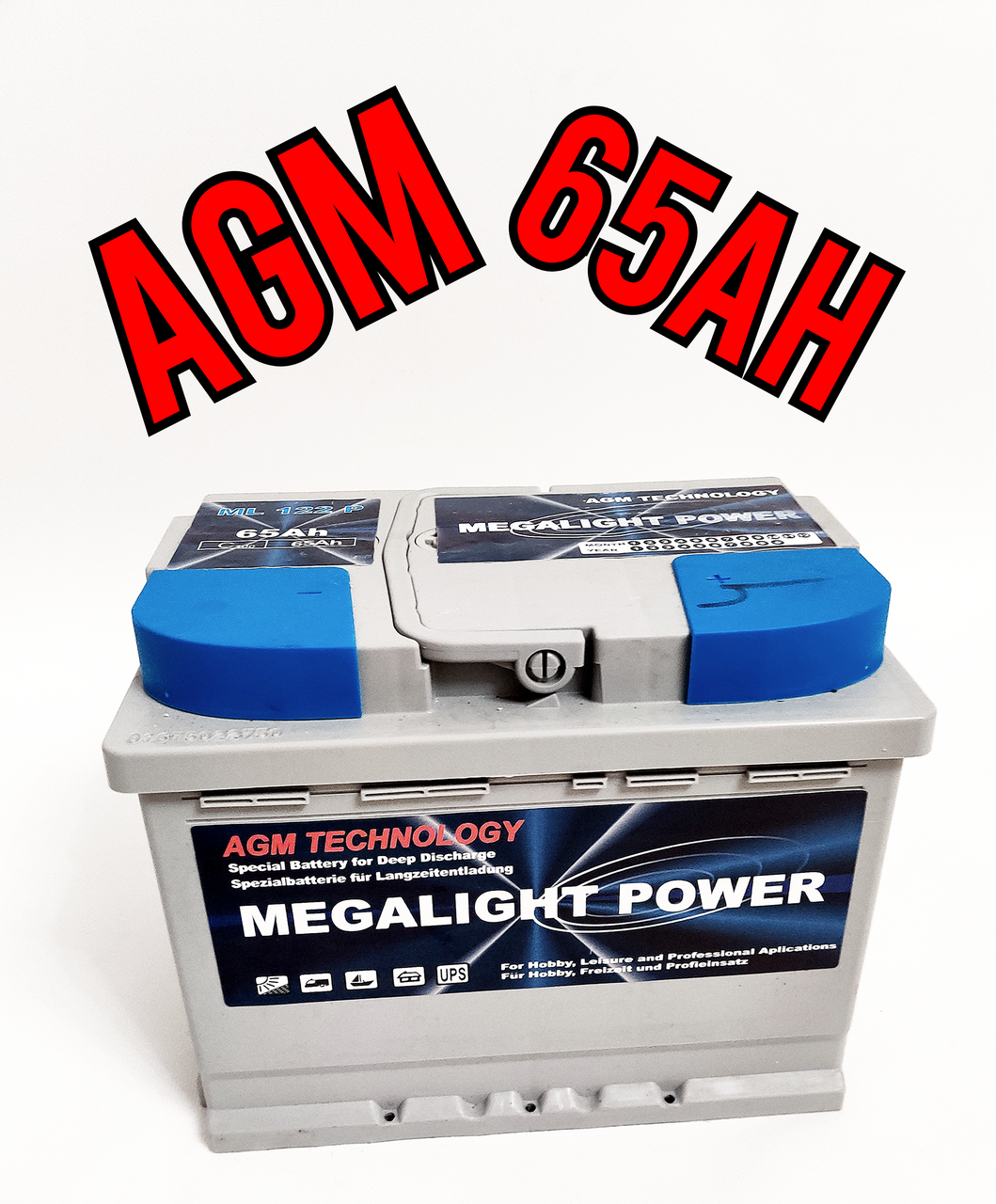 Аккумулятор Megalight Power AGM 12 V 65 Ah (1733423282) - фото 2