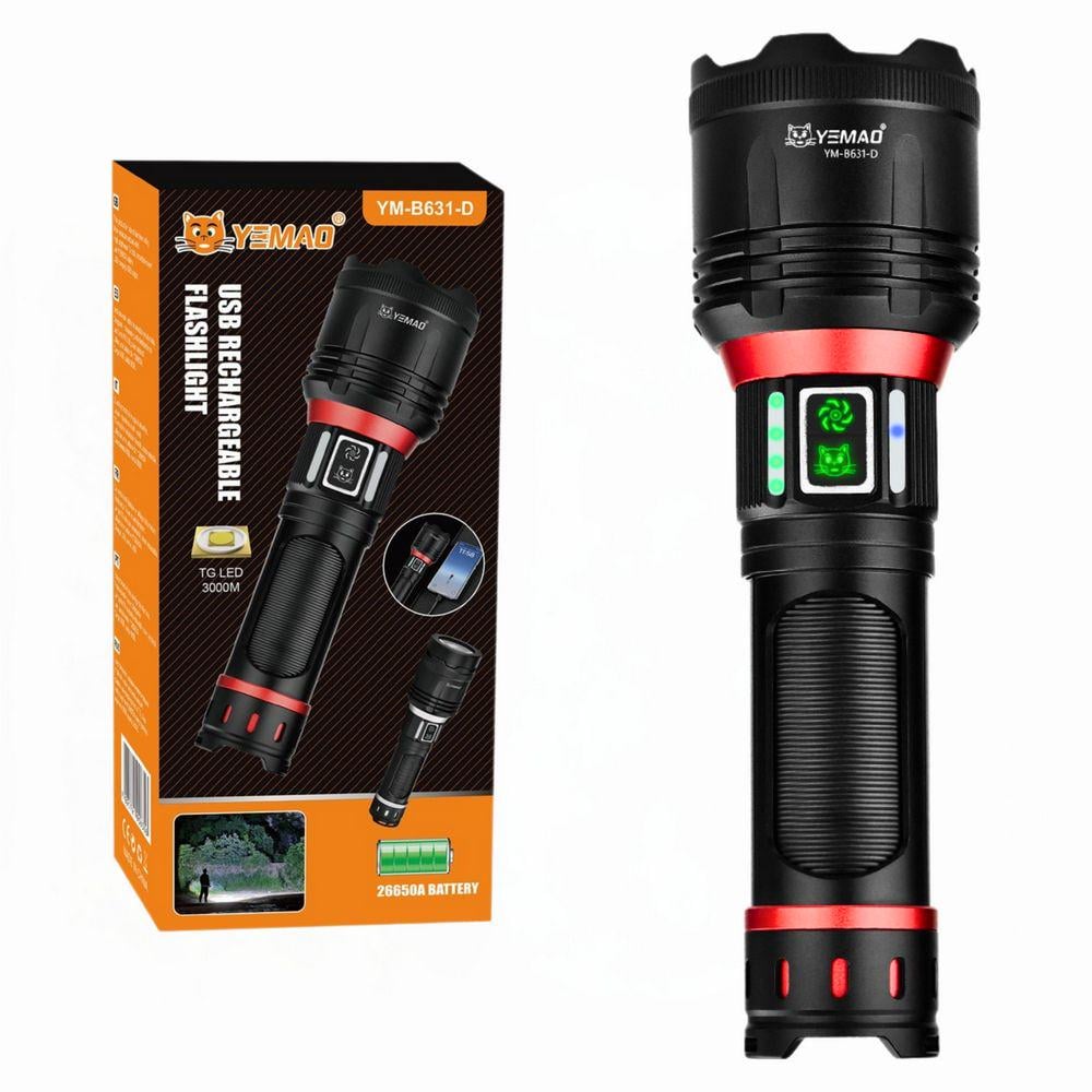 Ліхтар акумуляторний YEMAO YM-B631-D з фокусуванням променя 2500 Лм 26650 5000 mAh Type-C (ML-06462)
