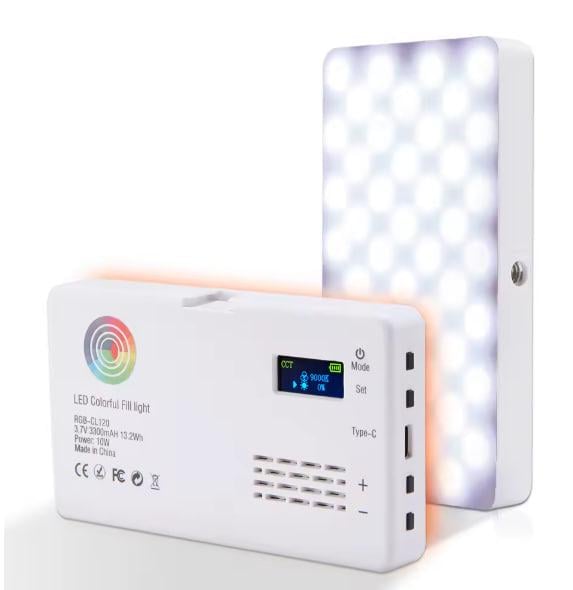 Накамерний LED освітлювач BAODELI BDL140 RGB з акумулятором 3300 mAh Білий