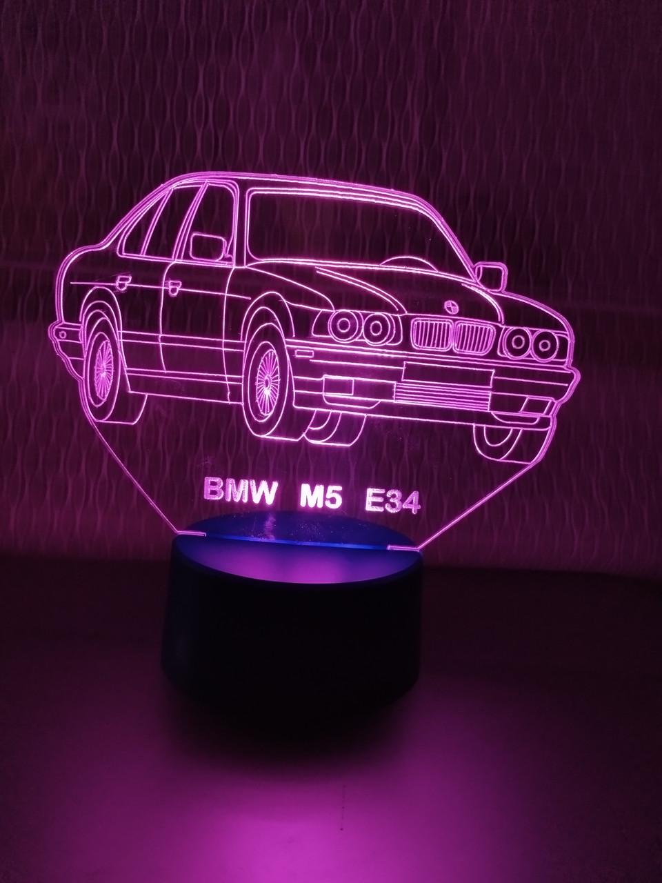 3D-ночник БМВ М5 Е34 BMW несколько подсветок/на пульте (2092073995)