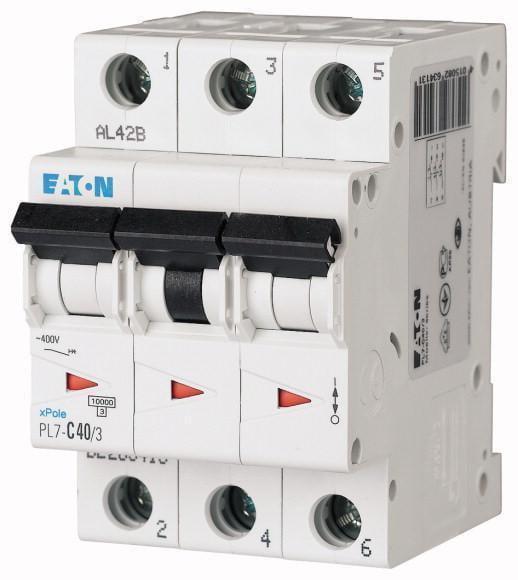 Автоматический выключатель Eaton PL7-C40/3 характеристика-C 3P 40А (263413)